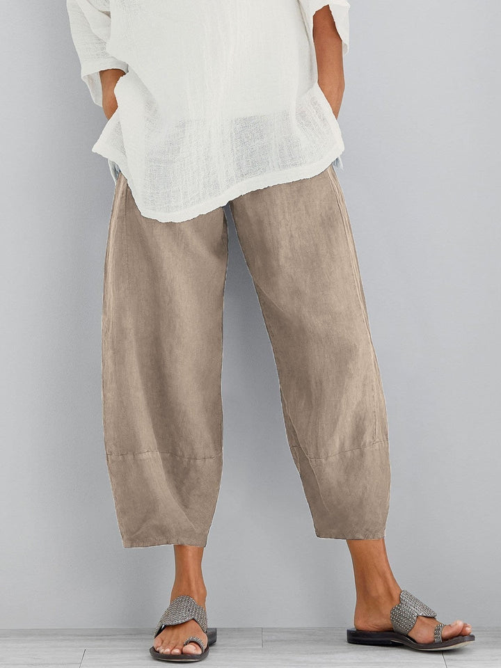 Women's Pants with Elastic Waistband and Wide Leg Fit 2