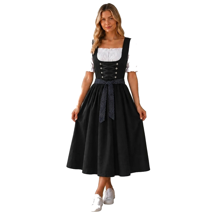 Women's Midi Dirndl Dress with Lace-Up Bodice 1