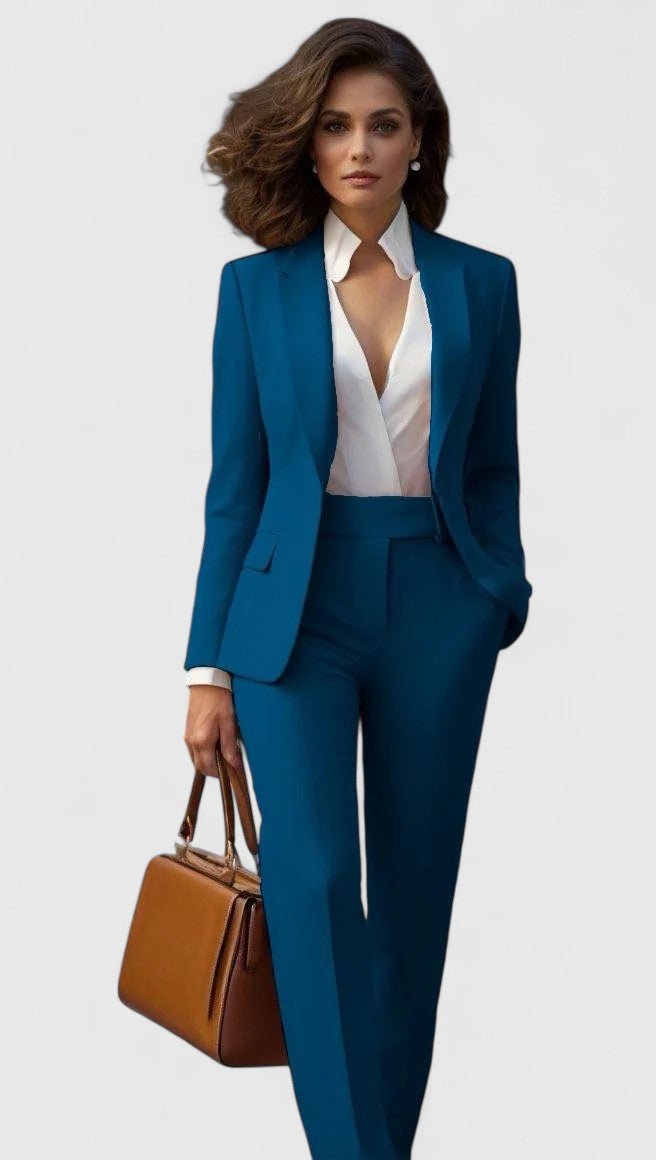 Women's Two-Piece Set: Long-Sleeve Blazer and Straight-Leg Pants 2