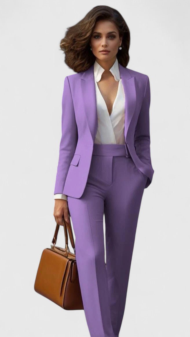 Women's Two-Piece Set: Long-Sleeve Blazer and Straight-Leg Pants 9