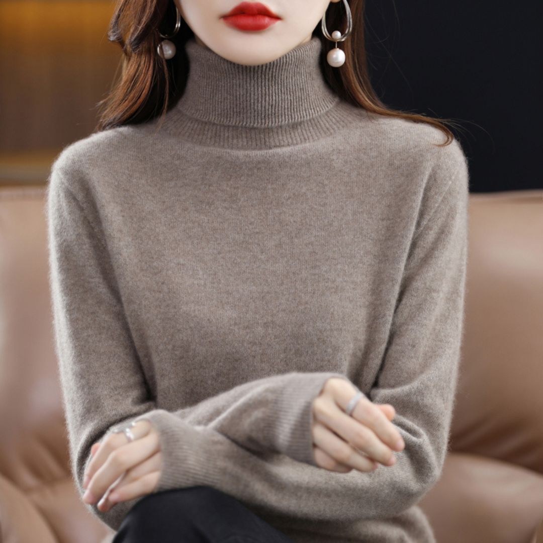Women's 100% Cashmere Turtleneck Sweater – Soft Regular Fit Pullover 13