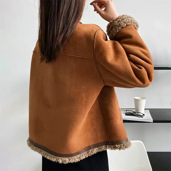 Women's Genuine Sheepskin Shearling Jacket, Refined Layer for Transitional Wear 3