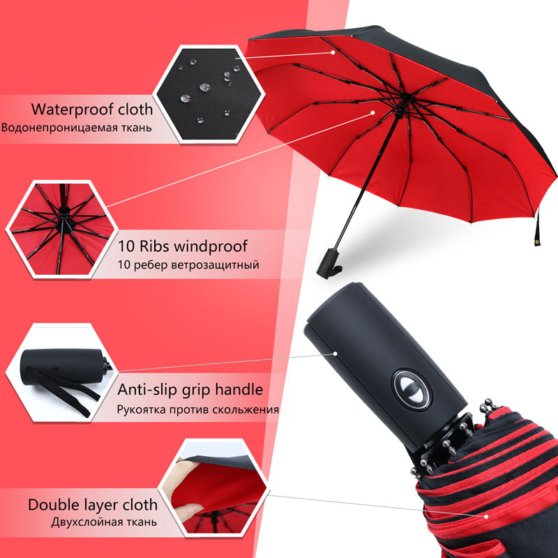 Automatic Storm Umbrella with Reverse Fold, Windproof and Quick Dry 10