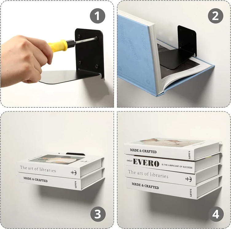Invisible Book Shelf - Hidden Floating Wall Storage 2