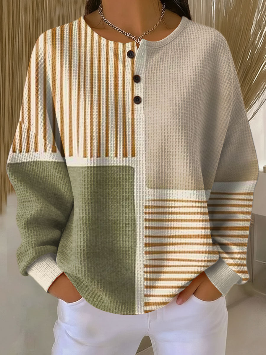 Women's Warm Waffle Knit Sweater - Cozy Thick Knit for Cold Days 1