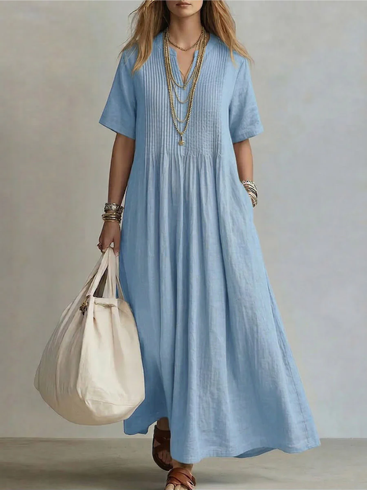 Pleated Midi Dress with Flattering Shaping Fit 3