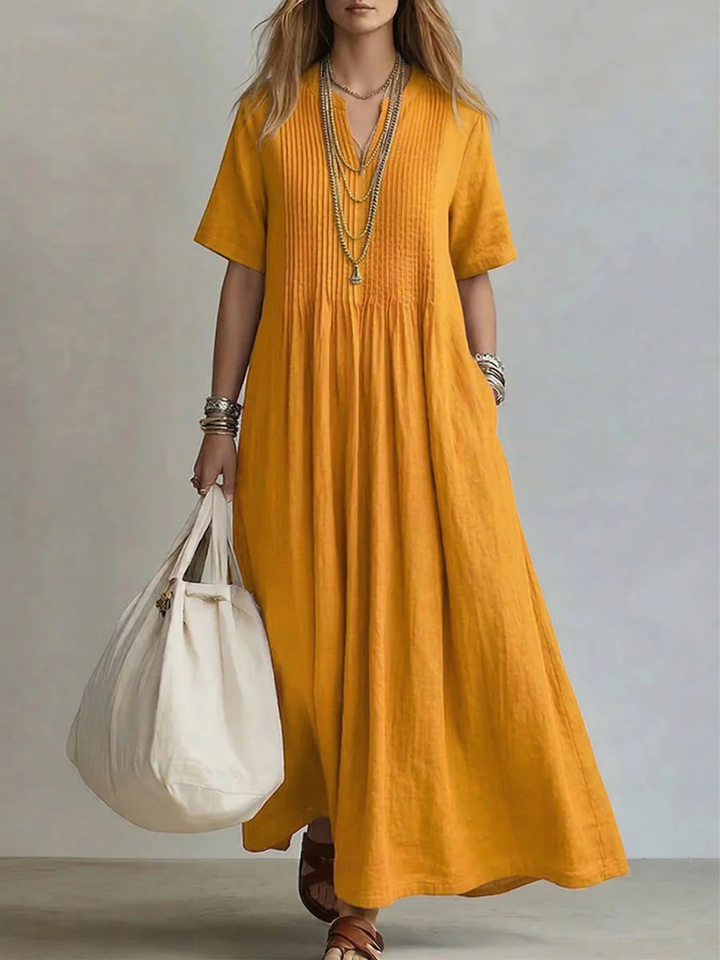 Pleated Midi Dress with Flattering Shaping Fit 4