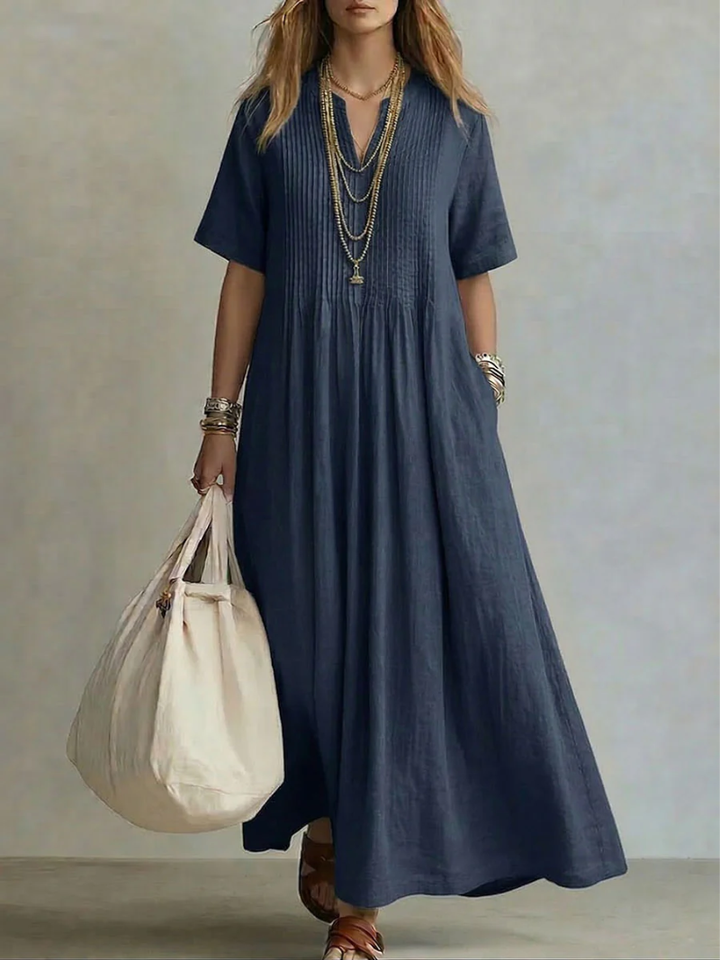 Pleated Midi Dress with Flattering Shaping Fit 5