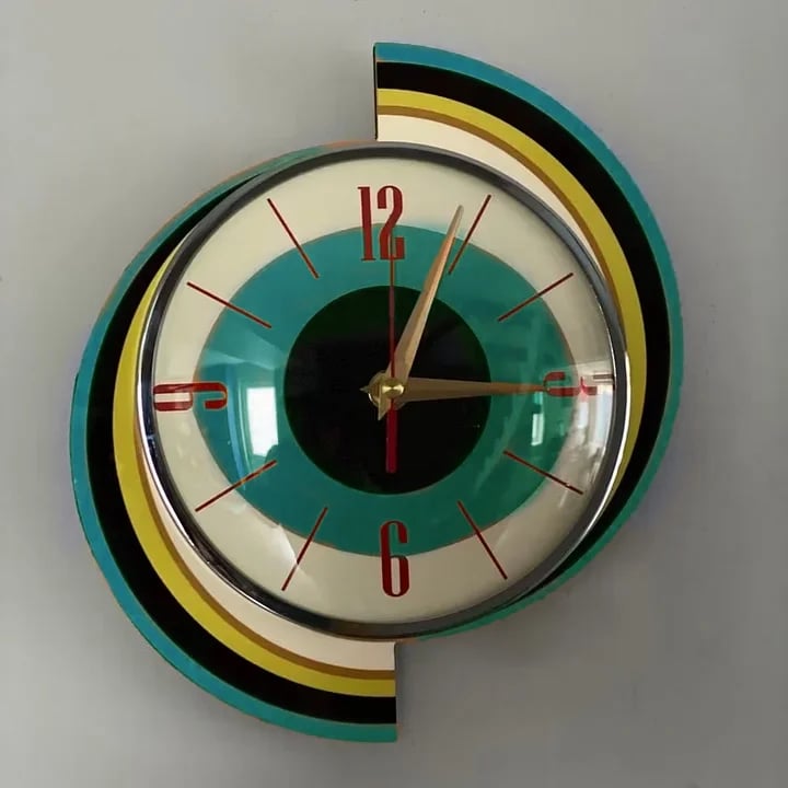 Mid-Century Handmade Wall Clock | Retro Wall Decor, Silent & Battery 11