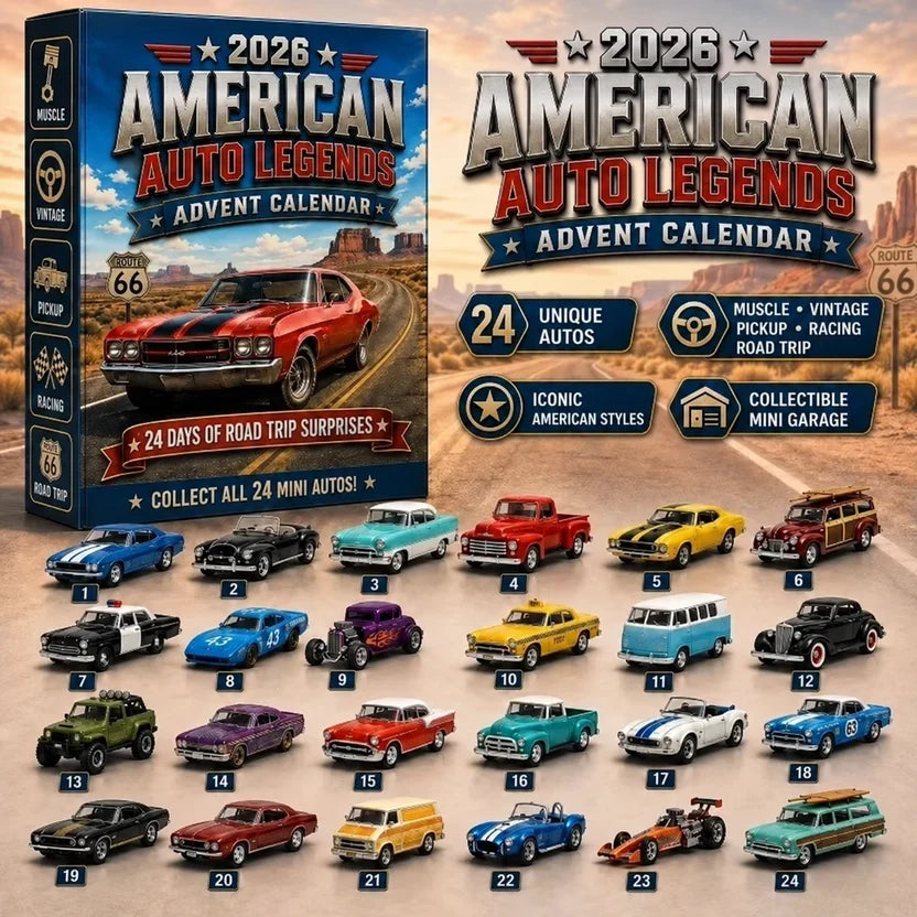 Classic Cars and Motorcycle Advent Calendar with 24 Miniature Vehicles 4