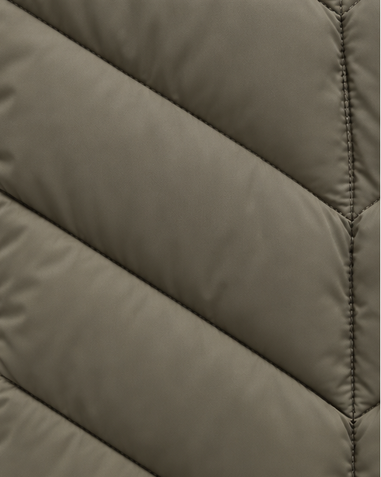 Women's Hooded Quilted Puffer Jacket with Chevron Padding, Zip Front 6