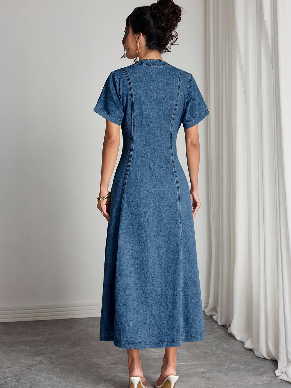 Summer Denim Dress in Classic Blue 2