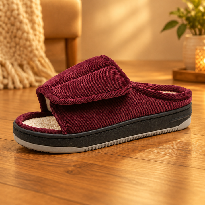 Adjustable Open-Toe Slippers for Sensitive Feet