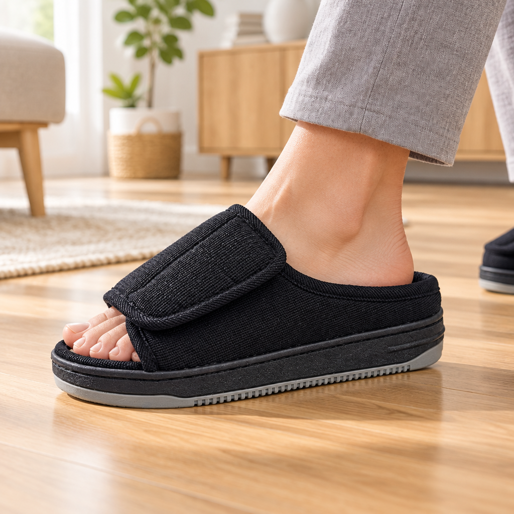 Extra-Wide Adjustable Slippers for Swollen & Sensitive Feet