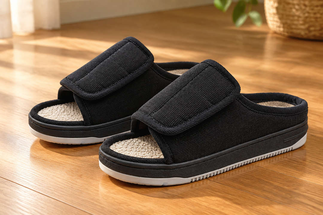 Adjustable Open-Toe Slippers for Sensitive Feet