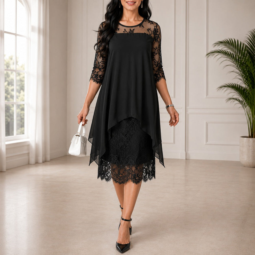 Dorothee Plus Size Midi Evening Dress - Elegant Style 2