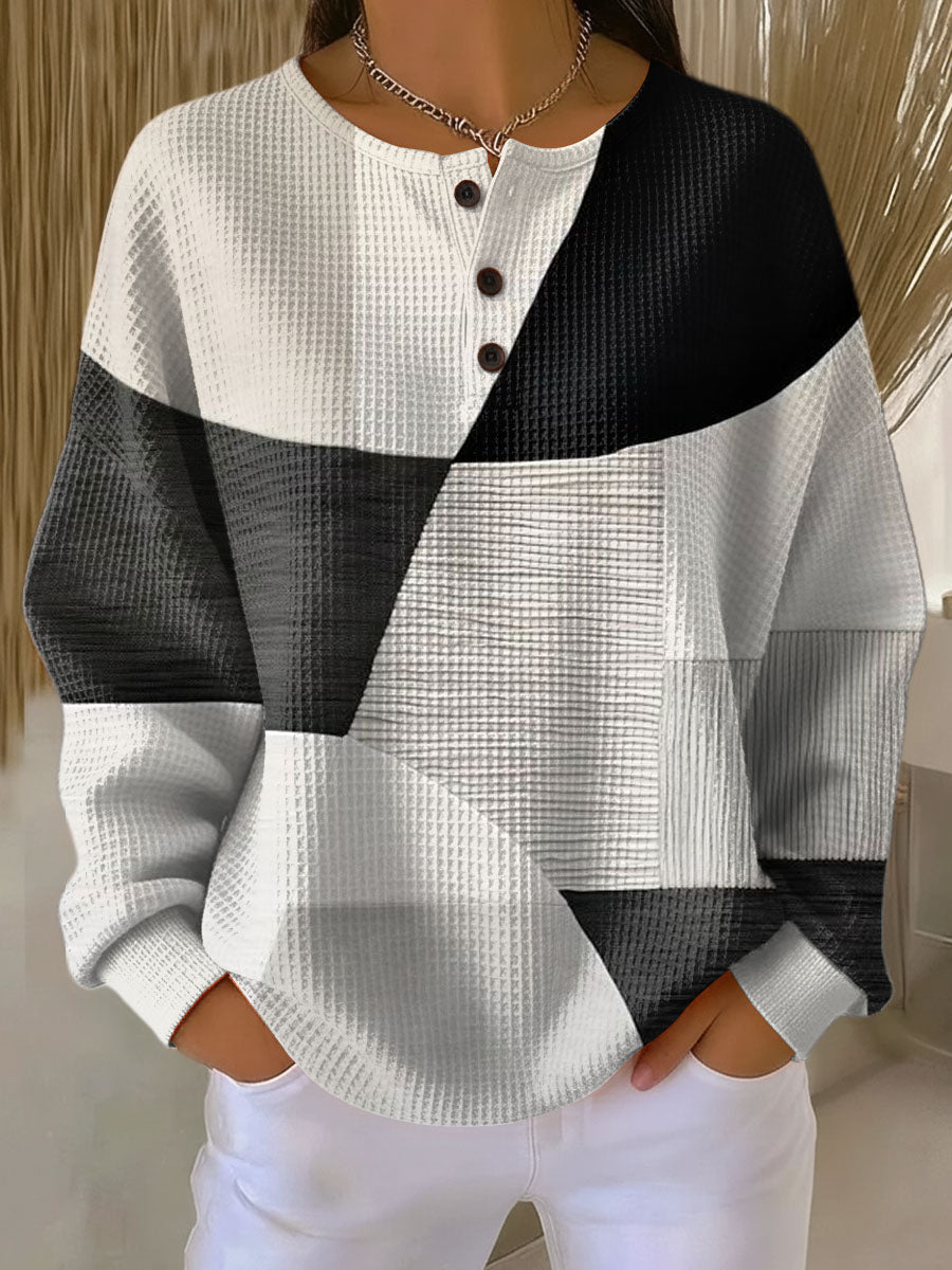 Women's Warm Waffle Knit Sweater - Cozy Thick Knit for Cold Days 2