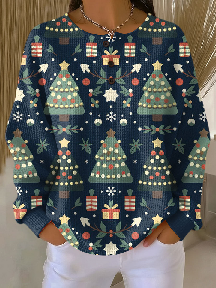Women's Warm Waffle Knit Sweater - Cozy Thick Knit for Cold Days 8