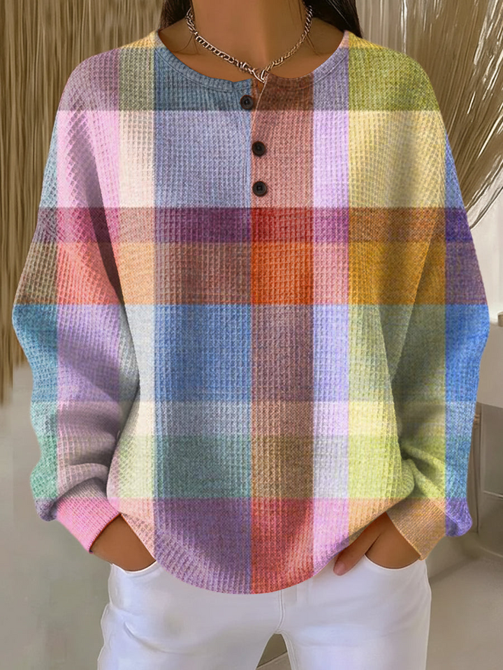 Women's Warm Waffle Knit Sweater - Cozy Thick Knit for Cold Days 9