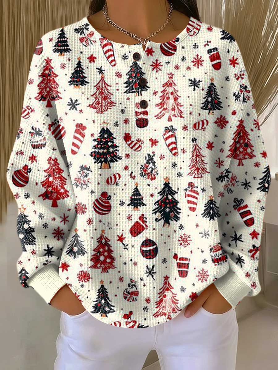 Women's Warm Waffle Knit Sweater - Cozy Thick Knit for Cold Days 16