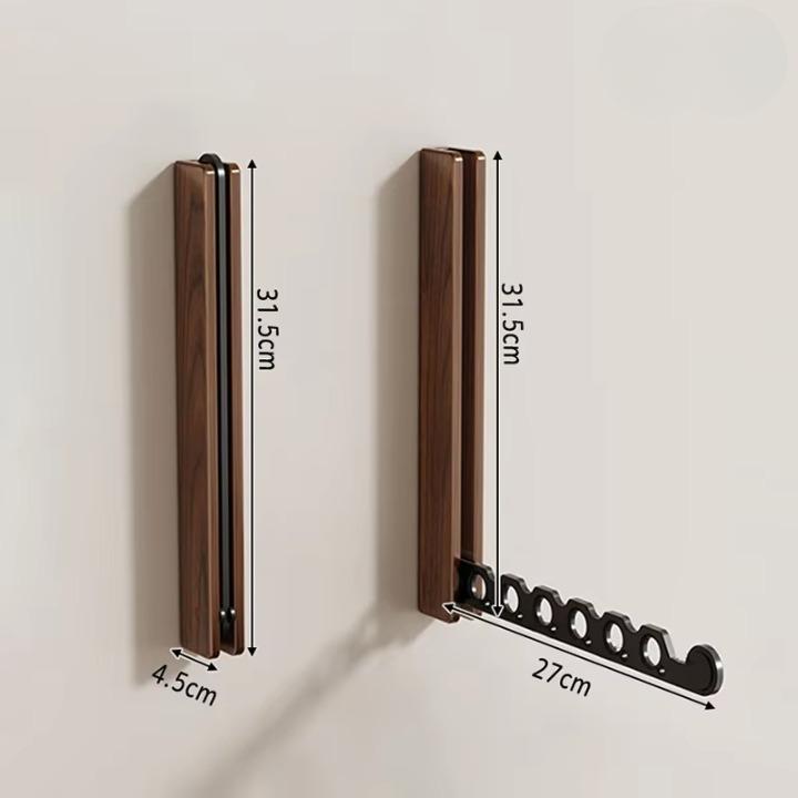 Foldable Wooden Wall Coat Rack, Space-Saving Wall-Mounted Design 10