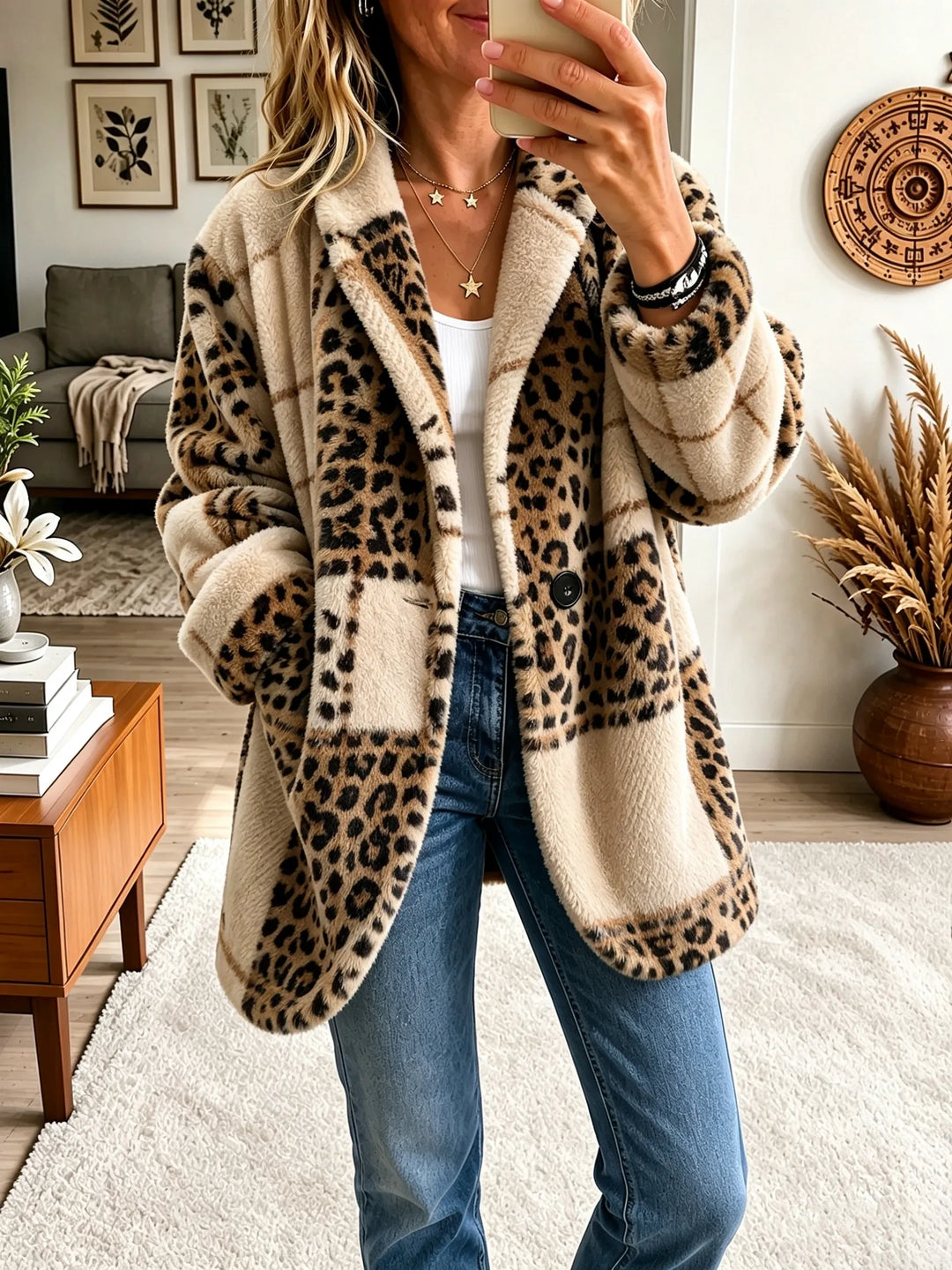 Cozy Multi-Color Plaid Coat 9