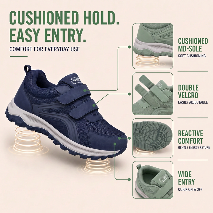 Men's Orthopedic Walking Shoes with Double Hook-and-Loop Straps and Wide Fit 2