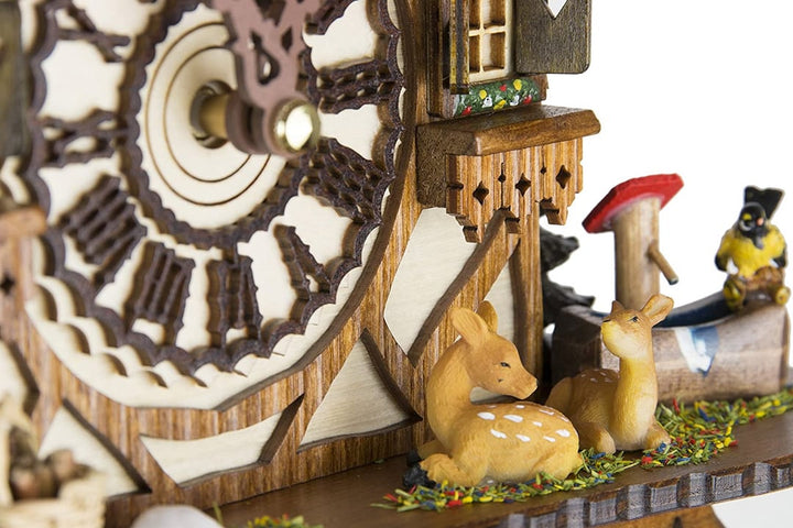 Traditional Wooden Cuckoo Clock in Chalet Design with Music, Pendulum and Night Shutoff 15