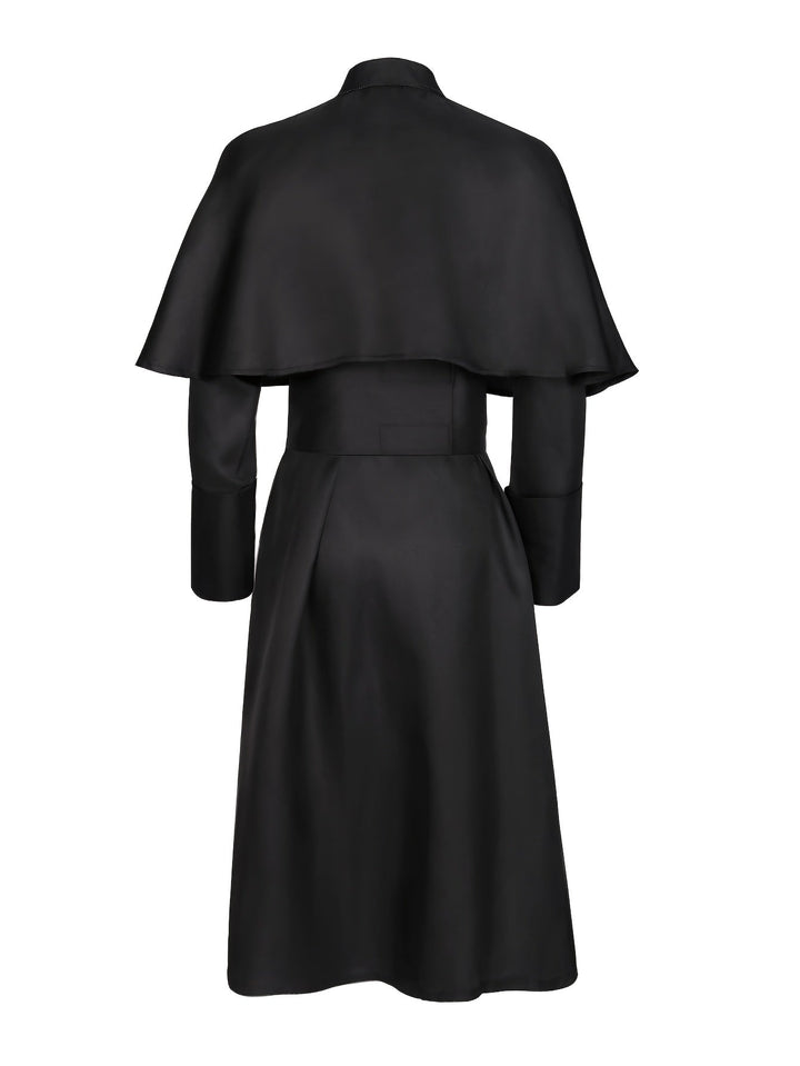Men's Halloween Priest Costume with Long Robe, Cape and Cross 5