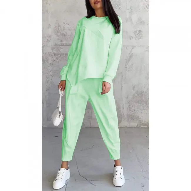 Two-Piece Set: Long-Sleeve Casual Sweatshirt and Jogger Pants 8