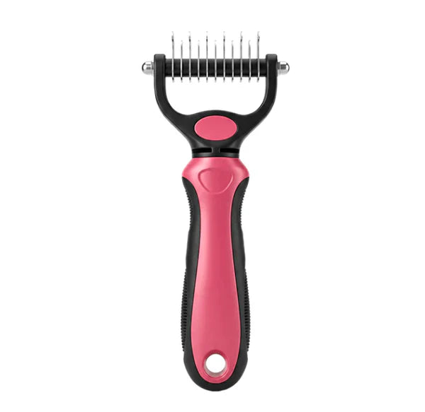 2-in-1 Pet Grooming Rake for Detangling and Deshedding, Dogs and Cats 12