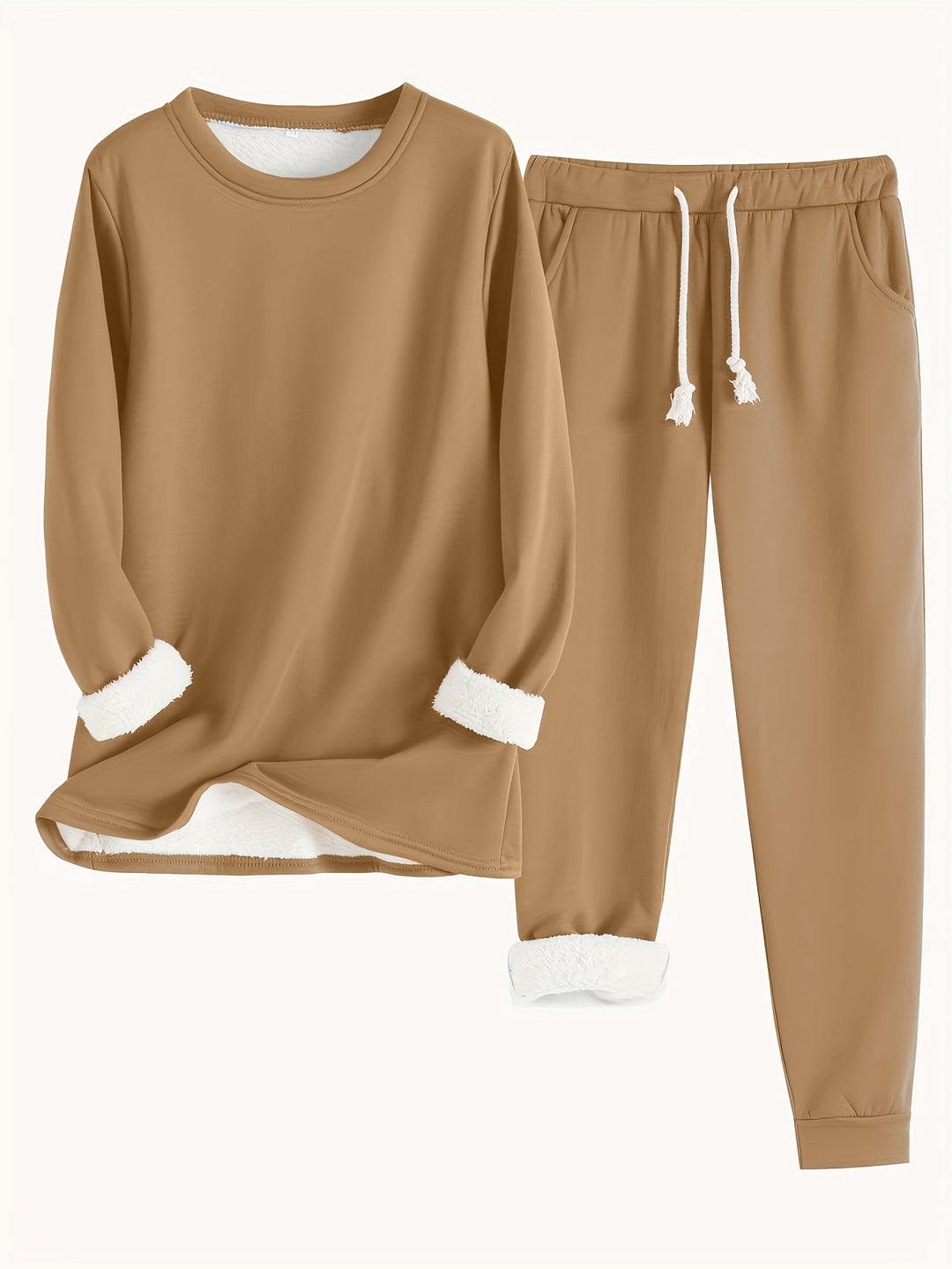 Women's Cozy Fleece-Lined Lounge Set, Super Soft Two-Piece Loungewear 11