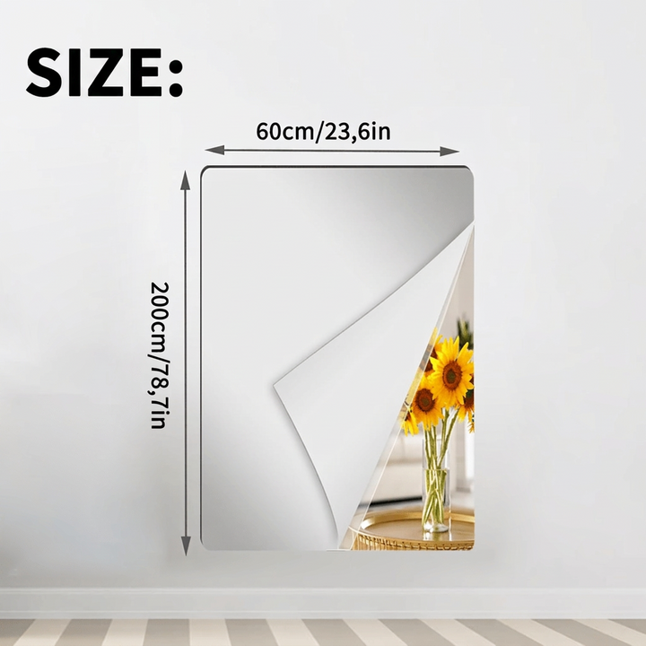Self-Adhesive Flexible Shatterproof Wall Mirror, Cuttable PET Mirror Film 15