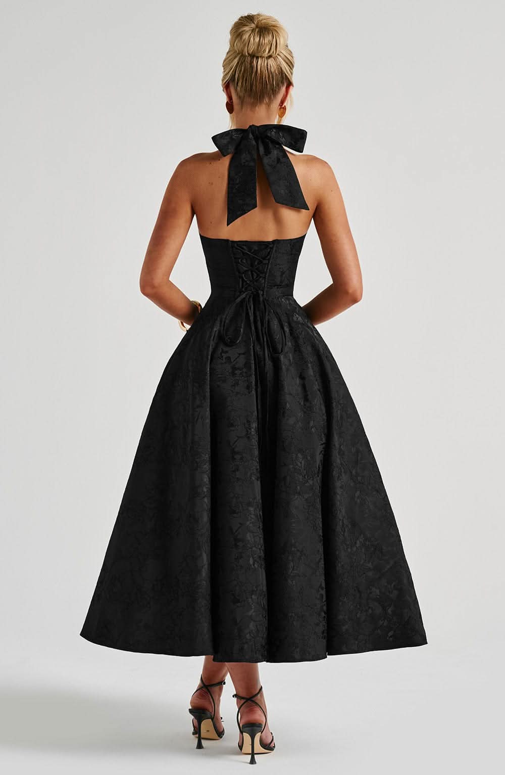 Floral Halter Midi Dress – Wedding Guest Occasion Dress 14