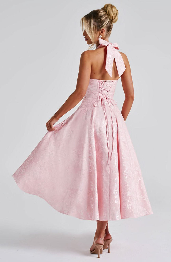 Floral Halter Midi Dress – Wedding Guest Occasion Dress 8