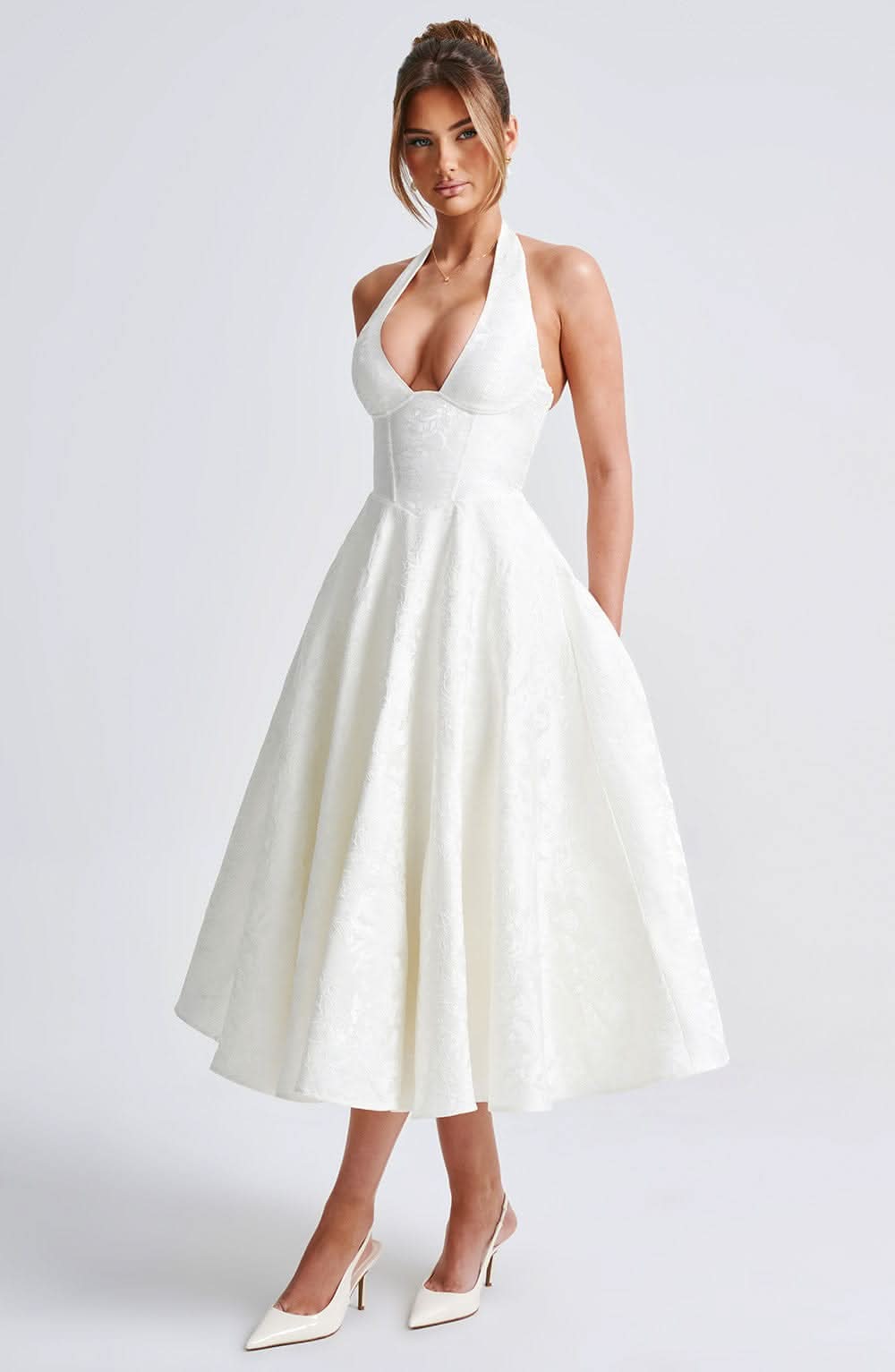 Floral Halter Midi Dress – Wedding Guest Occasion Dress 2