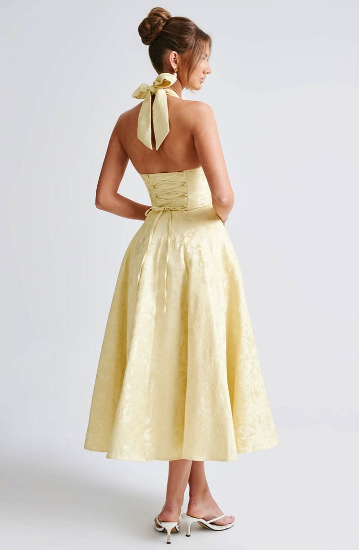 Floral Halter Midi Dress – Wedding Guest Occasion Dress 5