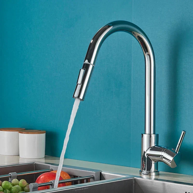 360° Swivel Kitchen Faucet with Single Lever Control - Modern Design 1