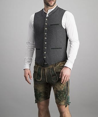 Men's Gray Traditional Vest with Button Closure, Sizes S to XL 2