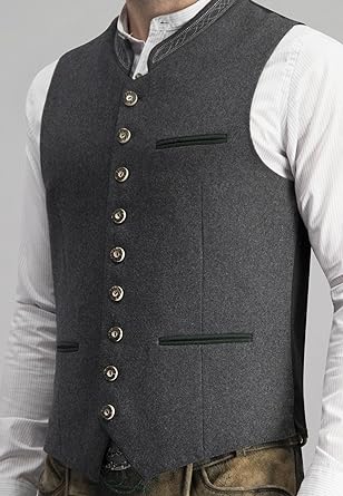 Men's Gray Traditional Vest with Button Closure, Sizes S to XL 3