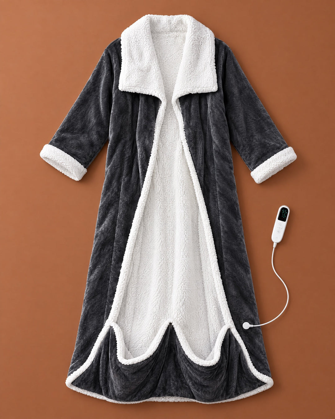 Wearable Heated Blanket Robe with Sleeves and Foot Pocket 1