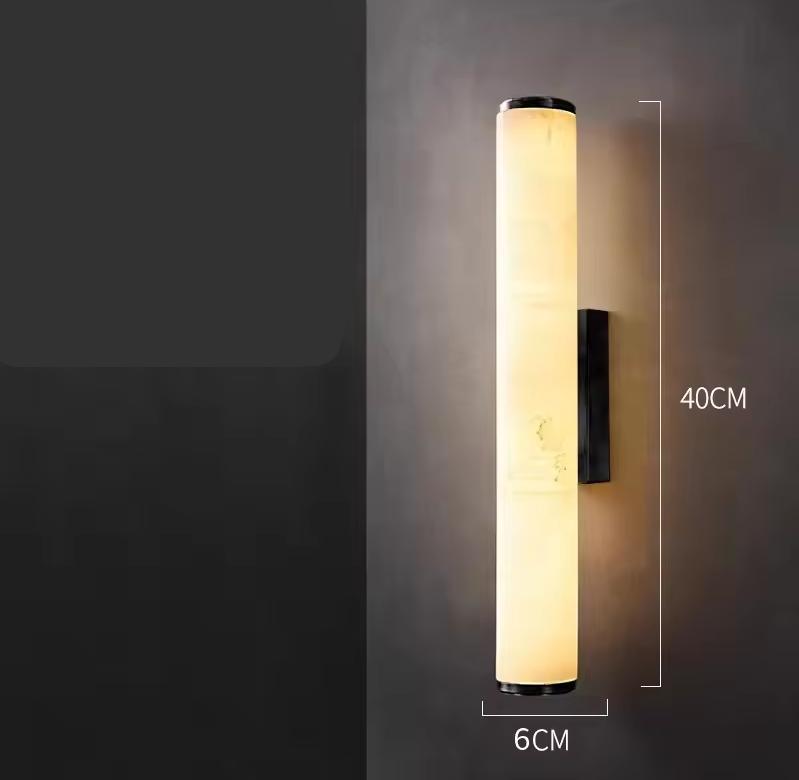 Spanish Marble Copper-Tone Wall Sconce, Modern Minimalist LED Wall Light 22