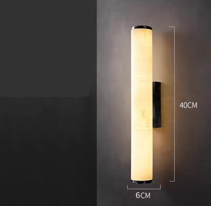 Spanish Marble Copper-Tone Wall Sconce, Modern Minimalist LED Wall Light 22