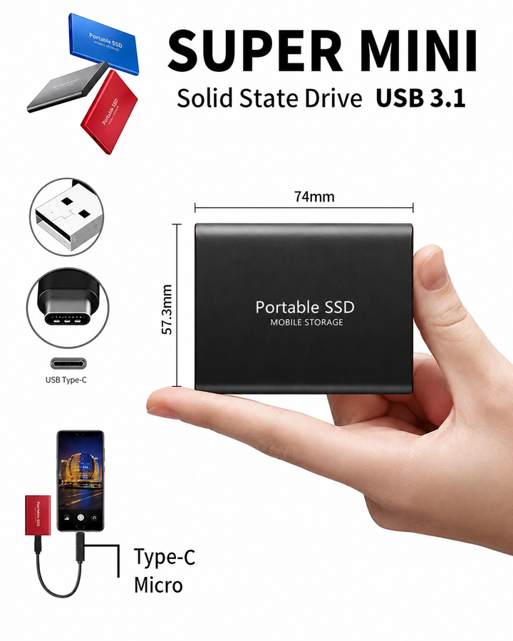 External SSD 128TB - Compact and Fast Portable Storage Drive 2