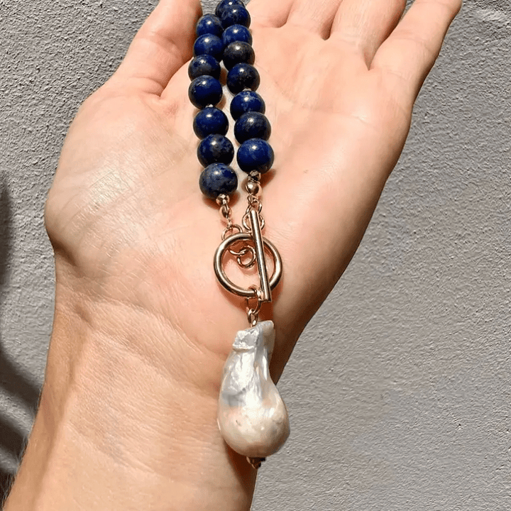 Baroque Bohemian Pearl Necklace with Jewel Tone Beads 3