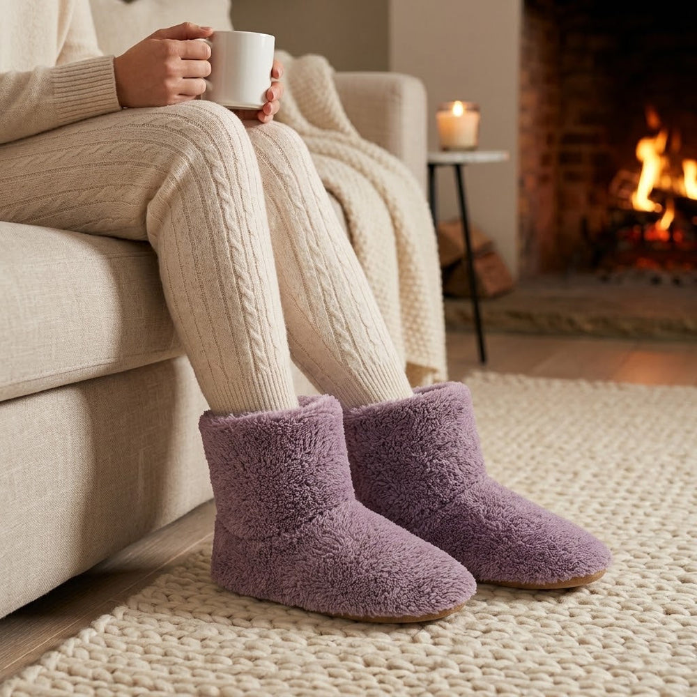 USB Heated Slippers, Ankle-High, Washable, Plush, Non-Slip, Sizes 5-10 2