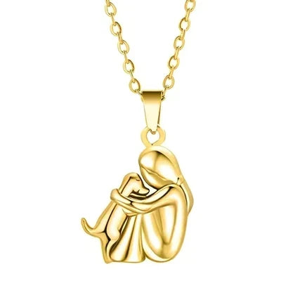 Forever in Your Heart Dog Hug Pendant Necklace 5