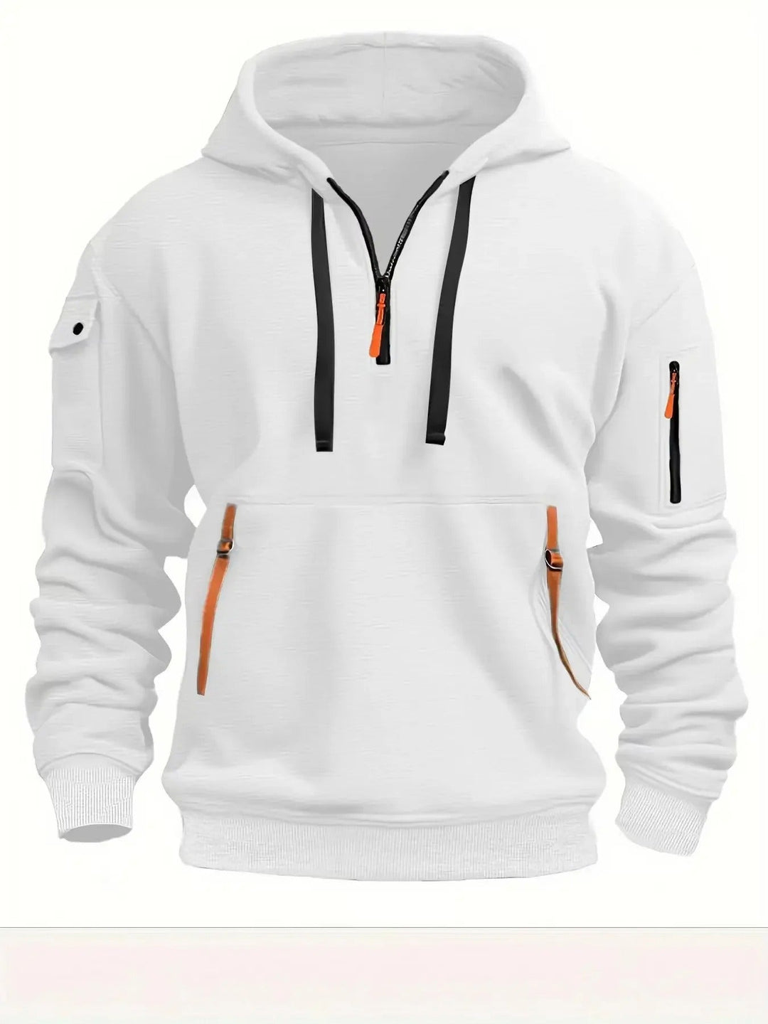 Sporty Half-Zip Hoodie with Zip Pockets 3