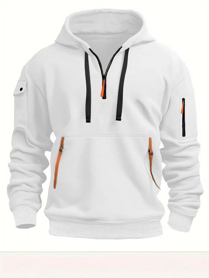 Sporty Half-Zip Hoodie with Zip Pockets 3