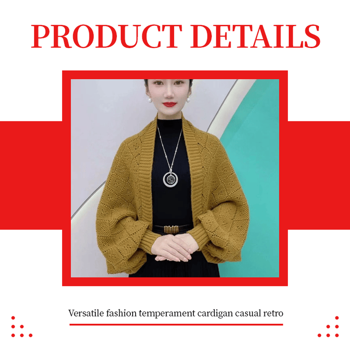 Open-Knit Shawl Cardigan with Wrap and Stole Styling 14